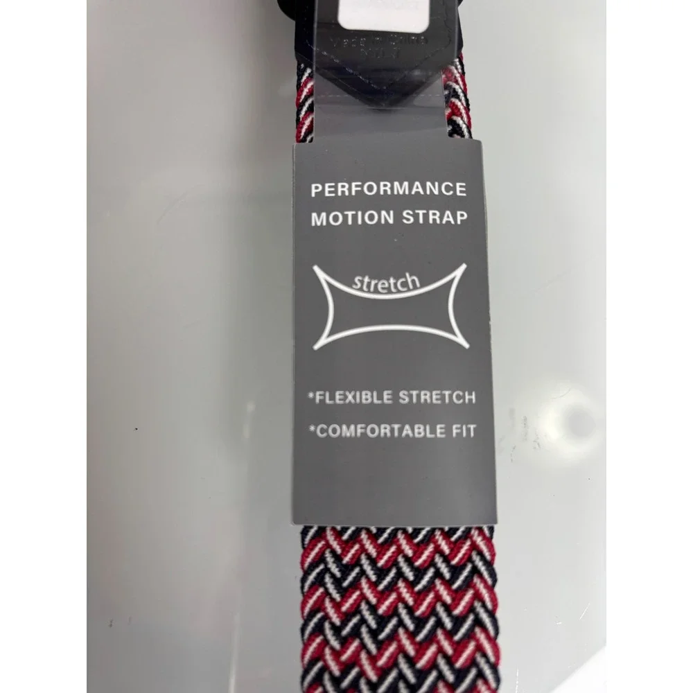Callaway Mens S Red White Navy Swing Tech Performance Motion Braided Belt NWT